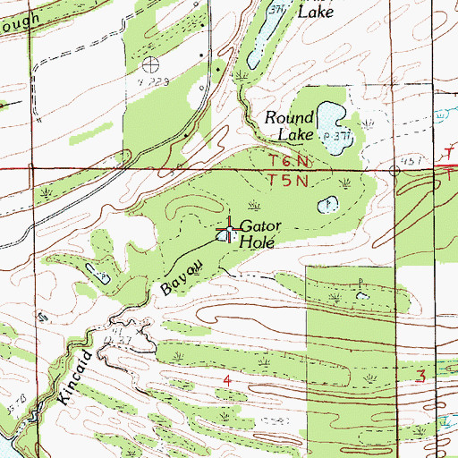 Topographic Map of Gator Hole, LA