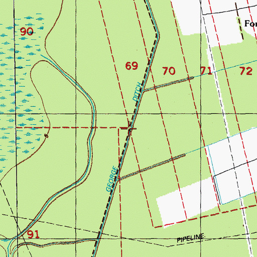 Topographic Map of George Ditch, LA