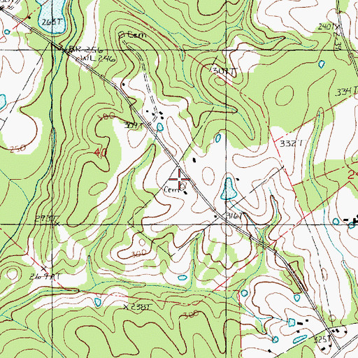 Topographic Map of Gerald Cemetery, LA