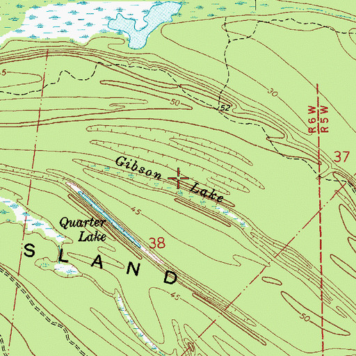 Topographic Map of Gibson Lake, LA