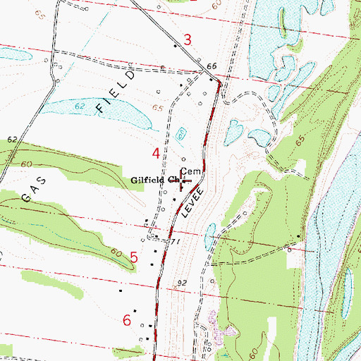 Topographic Map of Gilfield Church, LA