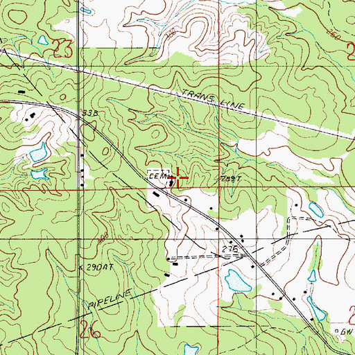 Topographic Map of Gilgal Church, LA