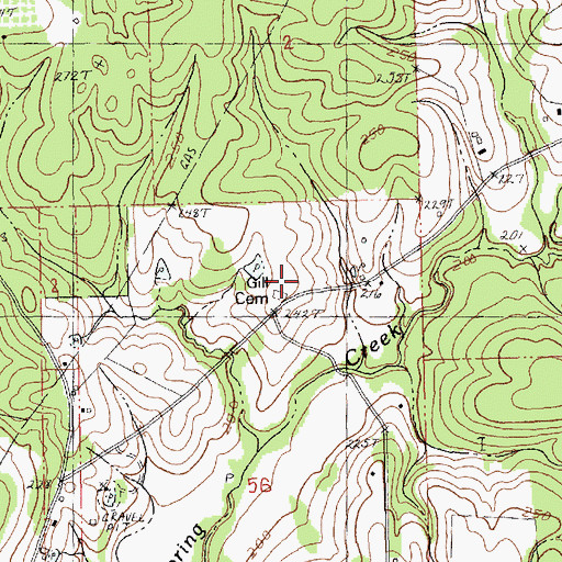 Topographic Map of Gill Cemetery, LA