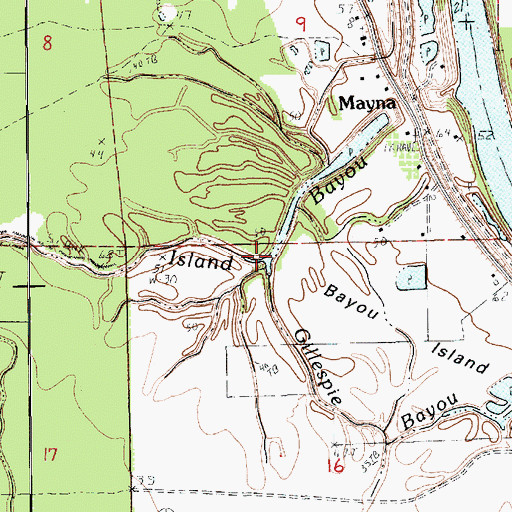 Topographic Map of Gillespie Bayou, LA