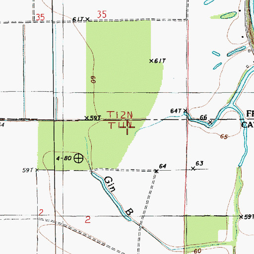 Topographic Map of Gin Bayou, LA