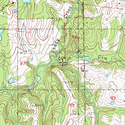 Topographic Map of Gin Branch, LA