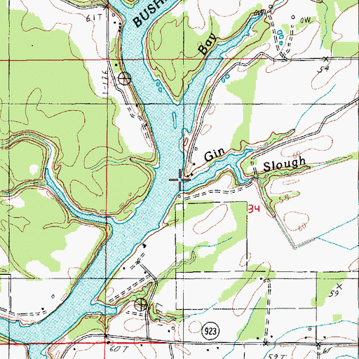 Topographic Map of Gin Slough, LA