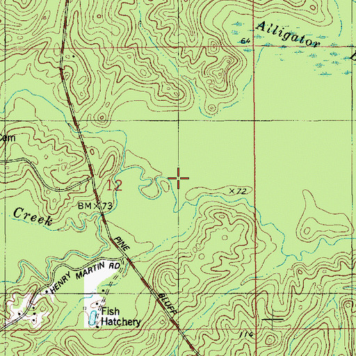 Topographic Map of Gladden Branch, LA