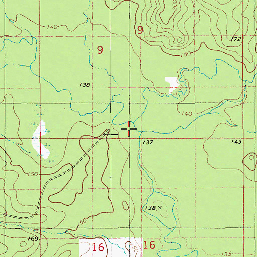 Topographic Map of Glade Creek, LA