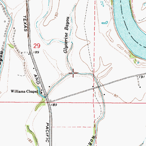 Topographic Map of Glycerine Bayou, LA