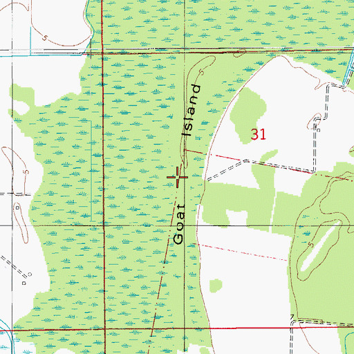 Topographic Map of Goat Island, LA