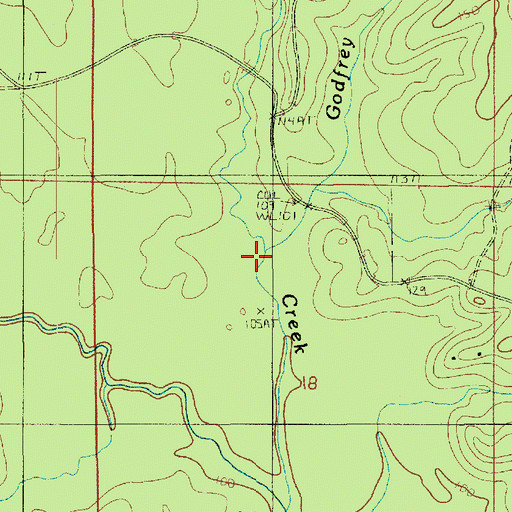 Topographic Map of Godfrey Branch, LA