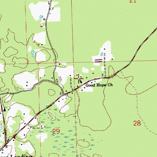 Topographic Map of Good Hope Church, LA