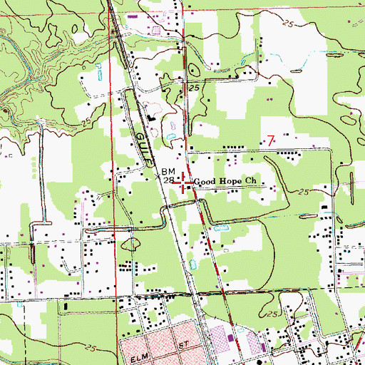 Topographic Map of Good Hope Church, LA