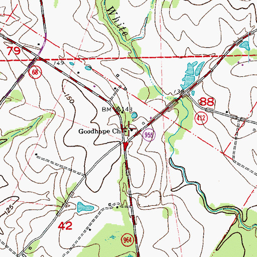 Topographic Map of Goodhope Church, LA