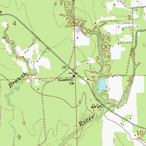Topographic Map of Goodwill Church, LA