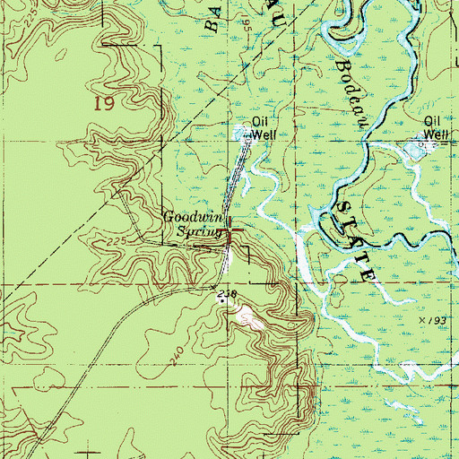 Topographic Map of Goodwin Spring, LA