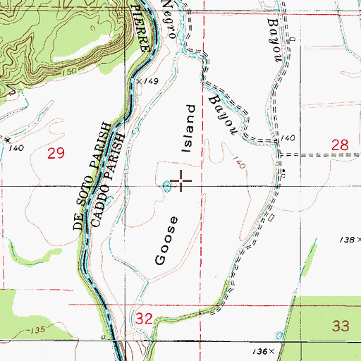 Topographic Map of Goose Island, LA
