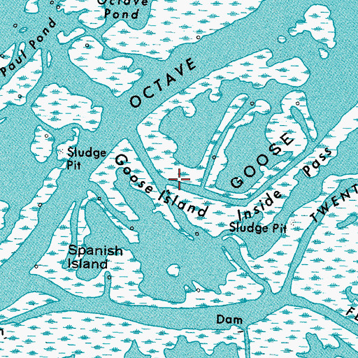 Topographic Map of Goose Island Inside Pass, LA