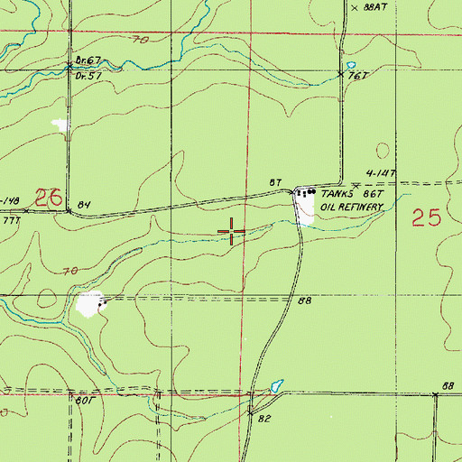 Topographic Map of Gordon Oil and Gas Field, LA
