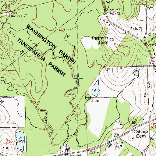 Topographic Map of Gorman Creek, LA