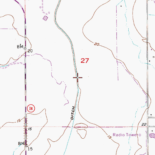Topographic Map of Government Ditch, LA