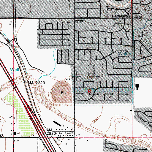 Topographic Map of Green Fields Country Day School, AZ