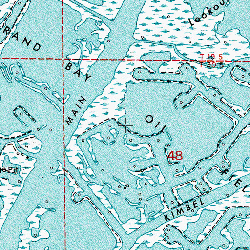 Topographic Map of Grand Bay Oil Field, LA