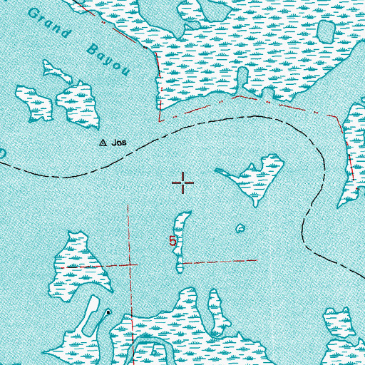 Topographic Map of Grand Bayou, LA