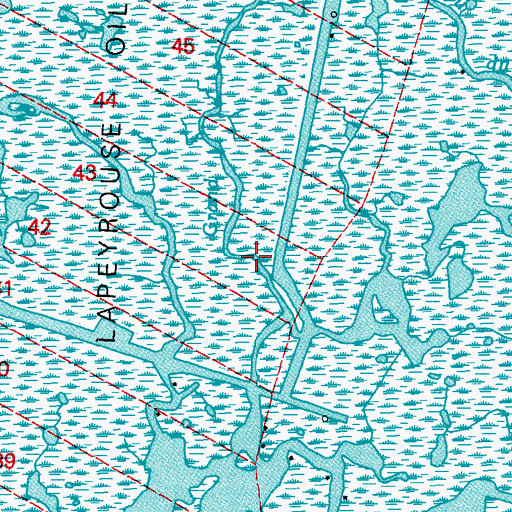 Topographic Map of Grand Bayou, LA