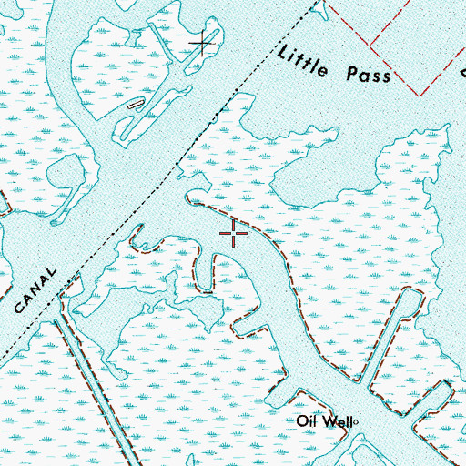 Topographic Map of Grand Bayou, LA