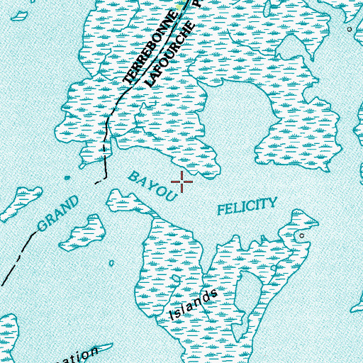 Topographic Map of Grand Bayou Felicity, LA