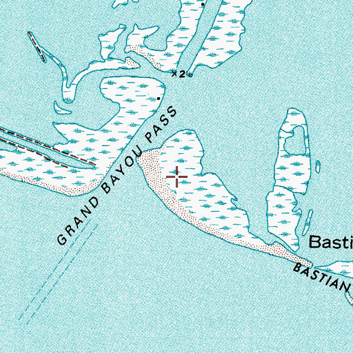 Topographic Map of Grand Bayou Pass, LA