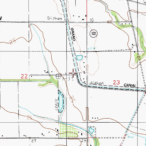 Topographic Map of Grand Canal, LA