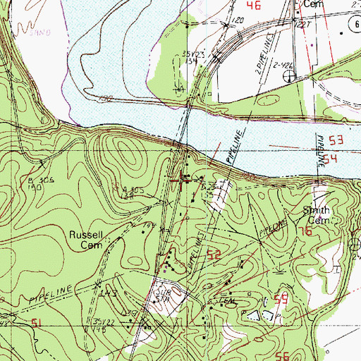 Topographic Map of Grand Ecore, LA