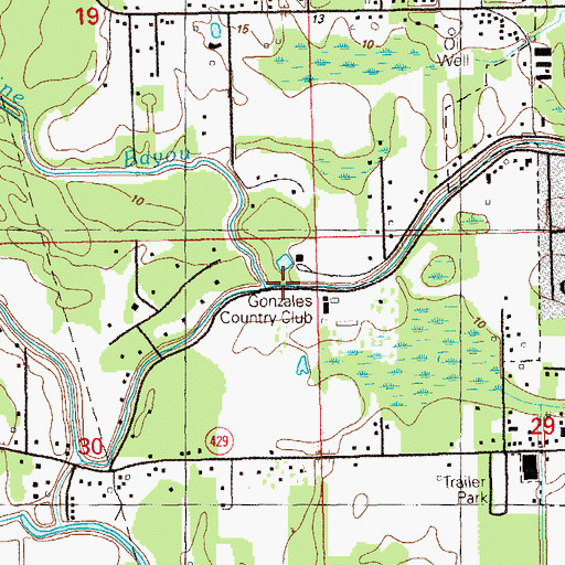 Topographic Map of Grand Goudine Bayou, LA