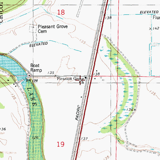 Topographic Map of Pleasant Grove Church, AR