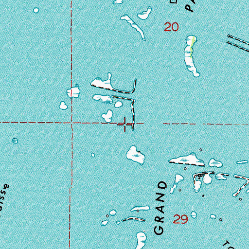 Topographic Map of Grand Pass, LA