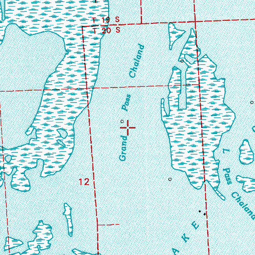 Topographic Map of Grand Pass Chaland, LA