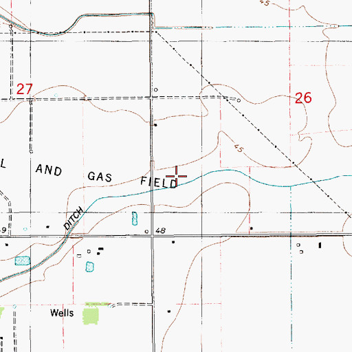 Topographic Map of Grande Coulee Ditch, LA
