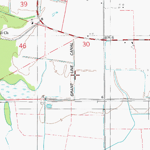 Topographic Map of Grant Line Canal, LA
