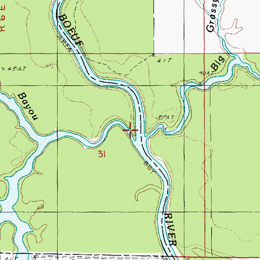 Topographic Map of Grassy Bayou, LA