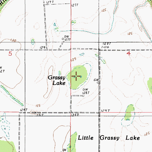 Topographic Map of Grassy Lake, LA