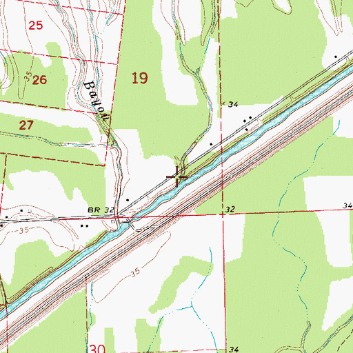 Topographic Map of Graveyard Bayou, LA