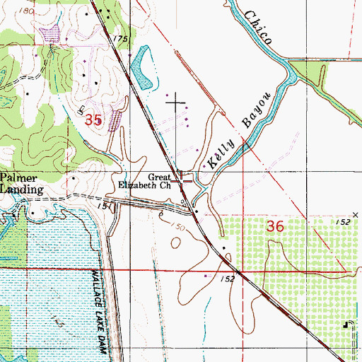 Topographic Map of Great Elizabeth Church, LA