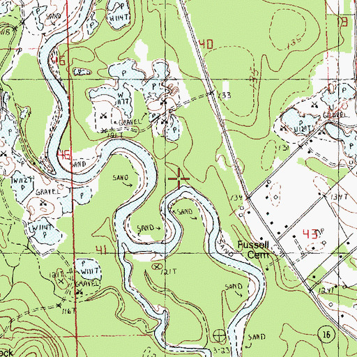 Topographic Map of Green Branch, LA