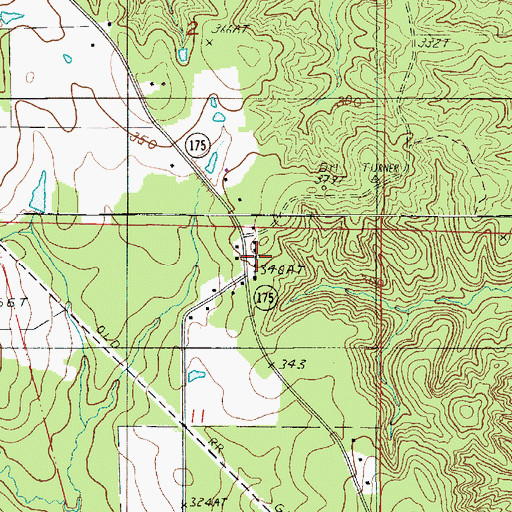 Topographic Map of Green Chapel, LA