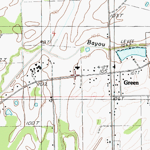 Topographic Map of Green Chapel, LA
