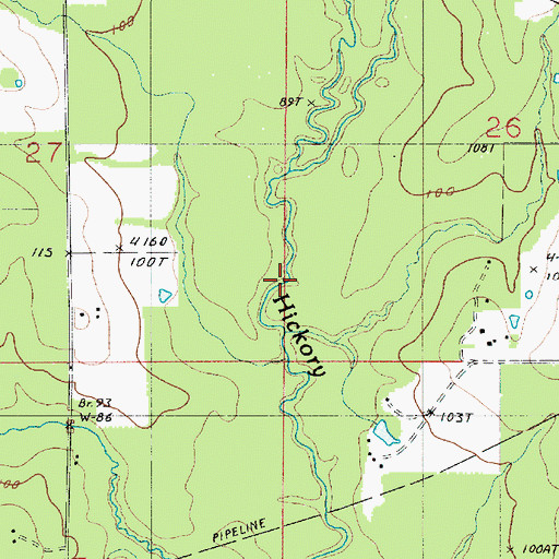 Topographic Map of Greenhead Gully, LA