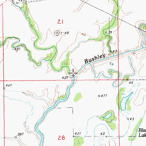 Topographic Map of Greens Creek, LA
